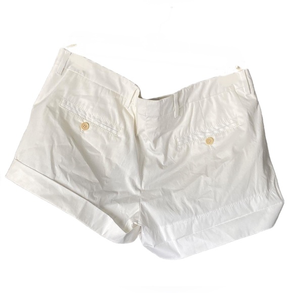 Prada Womens White Pleated Front Slash Pocket Chino Shorts Size 46 - Picture 2 of 10